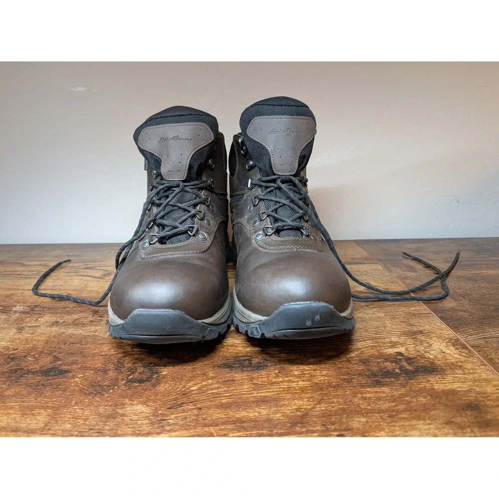 Eddie Bauer Everett Brown Leather Hiking Boots Mens 13‎ M Trail Outdoor